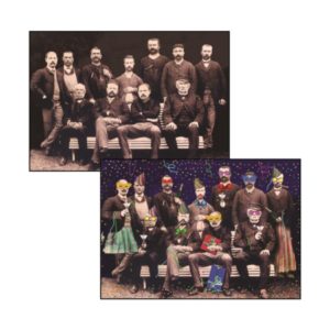 PL171 Vintage men with party hats