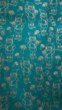 SALE 25% off  Garden Gnome - gold on dark green