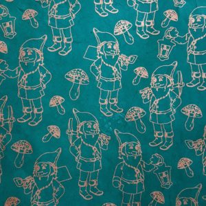 SALE 25% off  Garden Gnome - gold on dark green