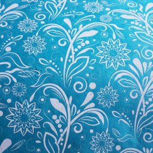 Himali Flower - white on turquoise