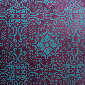 Mandala - turquoise on dark orchid