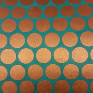 Polka Dot - copper on turquoise
