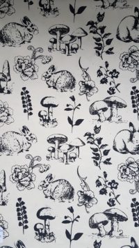 Rabbit & Mushroom - black on white