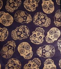 Sugar Skull - copper on aubergine