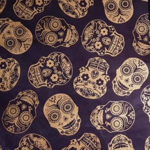Sugar Skull - copper on aubergine