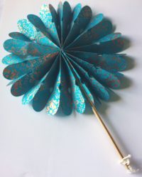 Fan - copper on turquoise