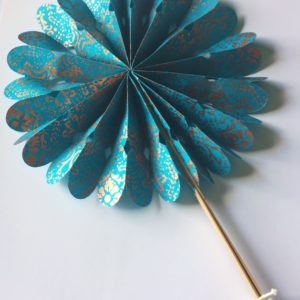 Fan - copper on turquoise