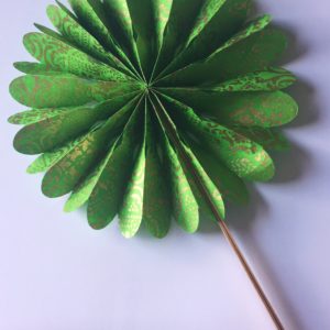 Fan - gold on lime green
