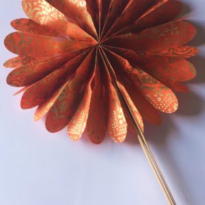 Fan - gold on orange