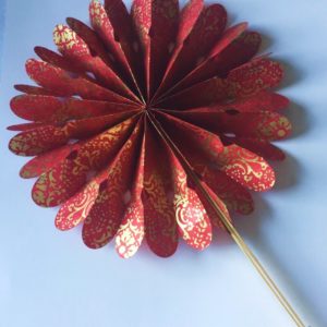 Fan - gold on red
