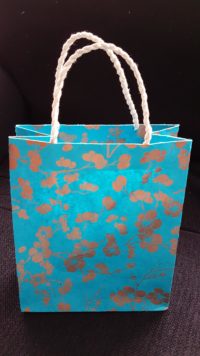 Cherry Blossom Gift Bag - copper on turquoise   OUT OF STOCK