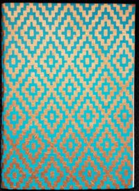 Rhombus Notebook - copper on turquoise