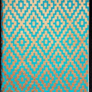 Rhombus Notebook - copper on turquoise