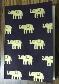 Elephant Notebook - gold on aubergine