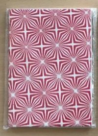 Geometric Diamond Notebook - dark red on white