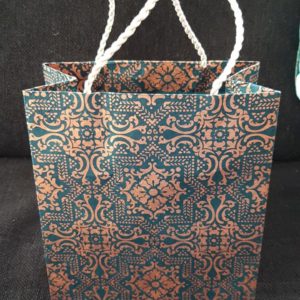 Mandala Gift Bag - copper on watermelon