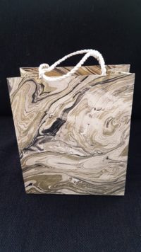 Marble Gift Bag - gold & black on natural