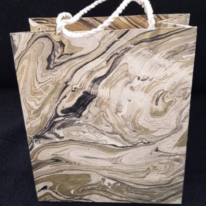 Marble Gift Bag - gold & black on natural