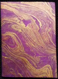 Marble Notebook - copper & gold on dark orchid