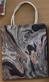 Marble Gift Bag - copper & silver on aubergine
