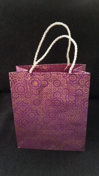 Mosaic Blossom Gift Bag - copper on purple