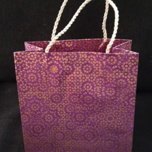 Mosaic Blossom Gift Bag - copper on purple