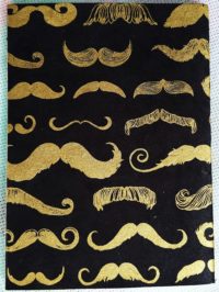 Moustache Notebook - gold on black