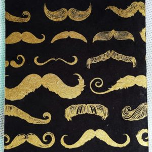 Moustache Notebook - gold on black
