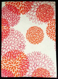 Pom Poms Notebook - orange & pink on natural