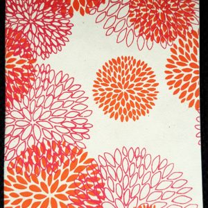 Pom Poms Notebook - orange & pink on natural