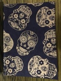 Sugar Skull Notebook - copper on aubergine