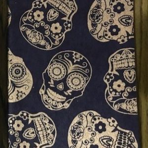 Sugar Skull Notebook - copper on aubergine
