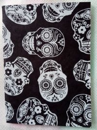 Sugar Skull Notebook  - white on black
