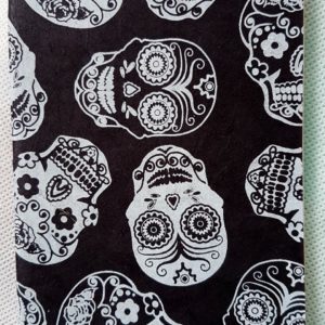 Sugar Skull Notebook  - white on black