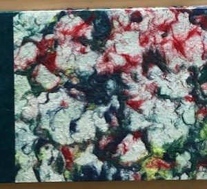 Hardback Marble Pulp notebook in green/red mix OUT OF STOCK