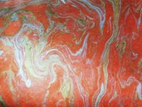 Marble - gold & silver on dark orange