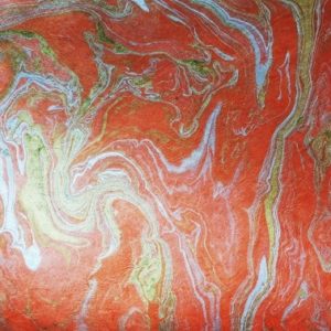 Marble - gold & silver on dark orange