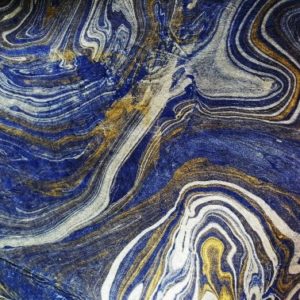 Marble - gold & silver on royal blue