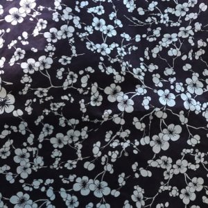 Cherry Blossom - silver on aubergine - OUT OF STOCK