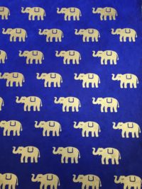 Elephant - gold on royal blue